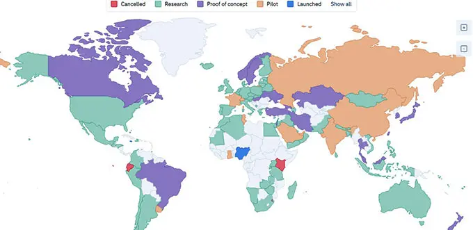 map cbdc currency